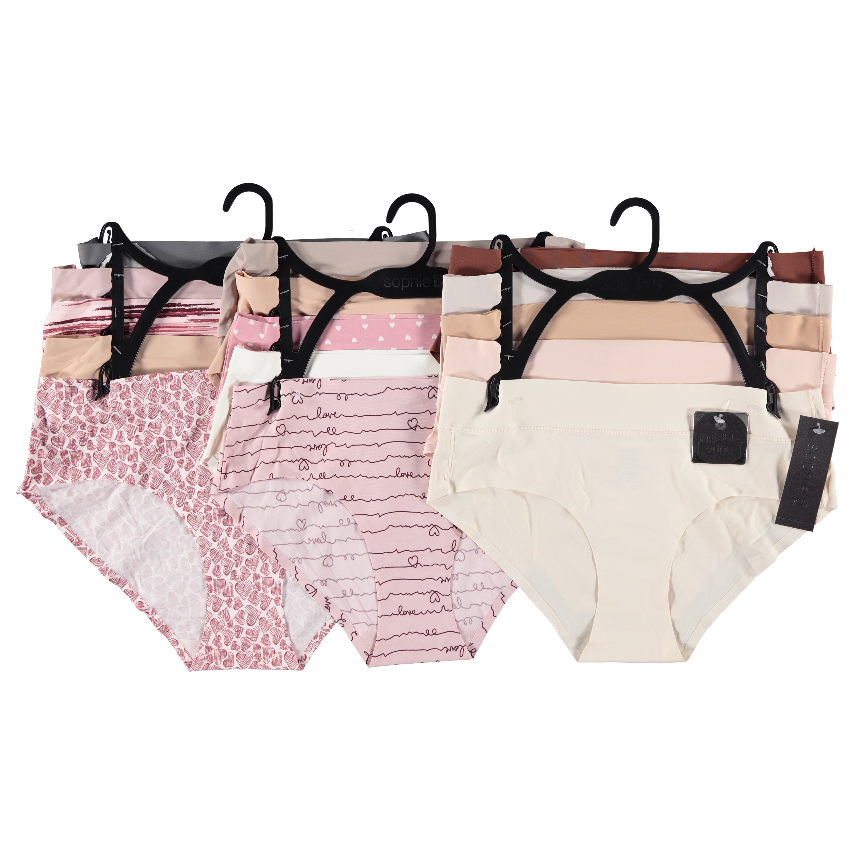 Sophie B Women 5 Pack Print & Solid Softee Hipster - Assorted Styles & Colors (SBLPS5)