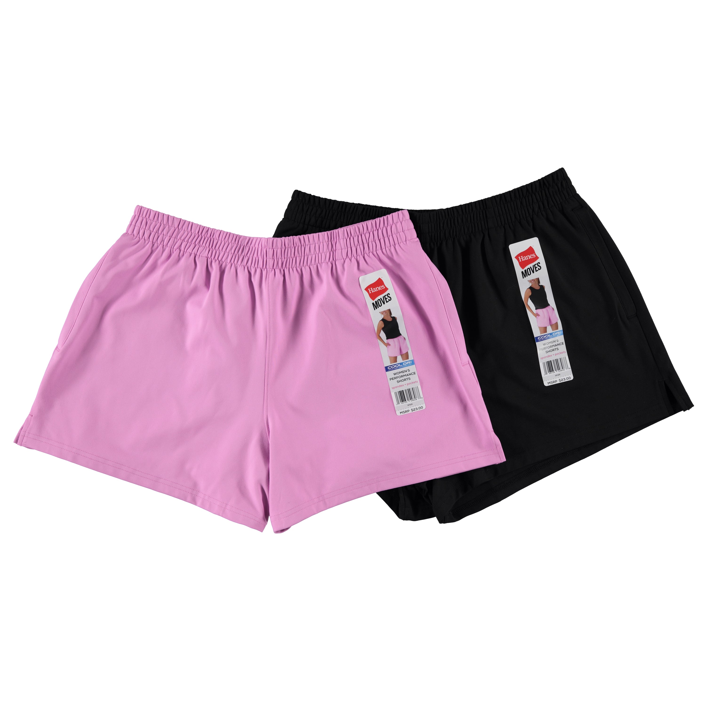 Hanes Women's Move Stretch Short 2 Pockets - Assorted Colors & Sizes S-2XL to Case (SP125)
