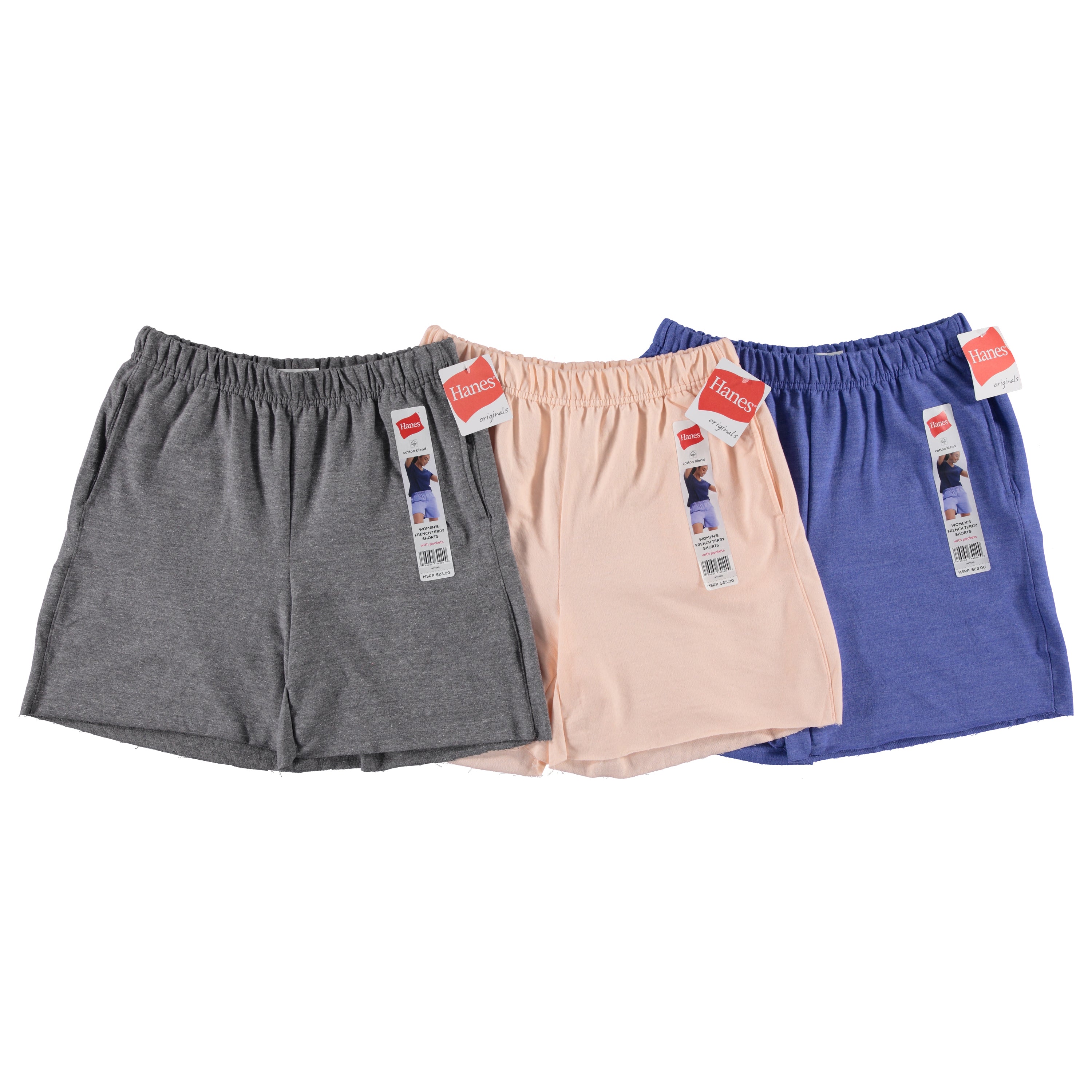 Hanes Women's French Terry Short with Pockets - Assorted Colors & Sizes S-2XL to Case (WFT58