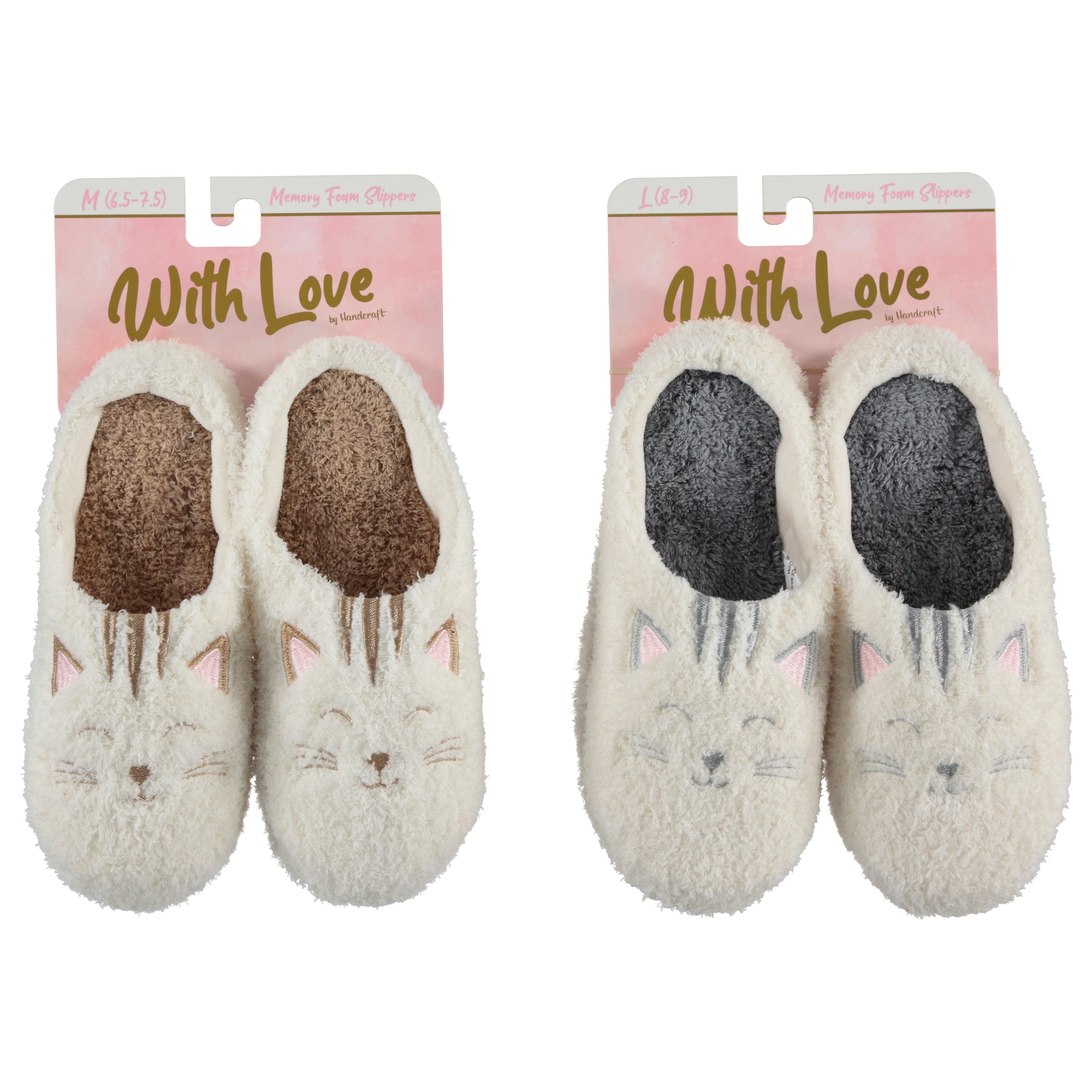 With Love Women Cozy 2 Tone Slippers - With Animal Design Closed Toe On Header Card (WLLS1-A)