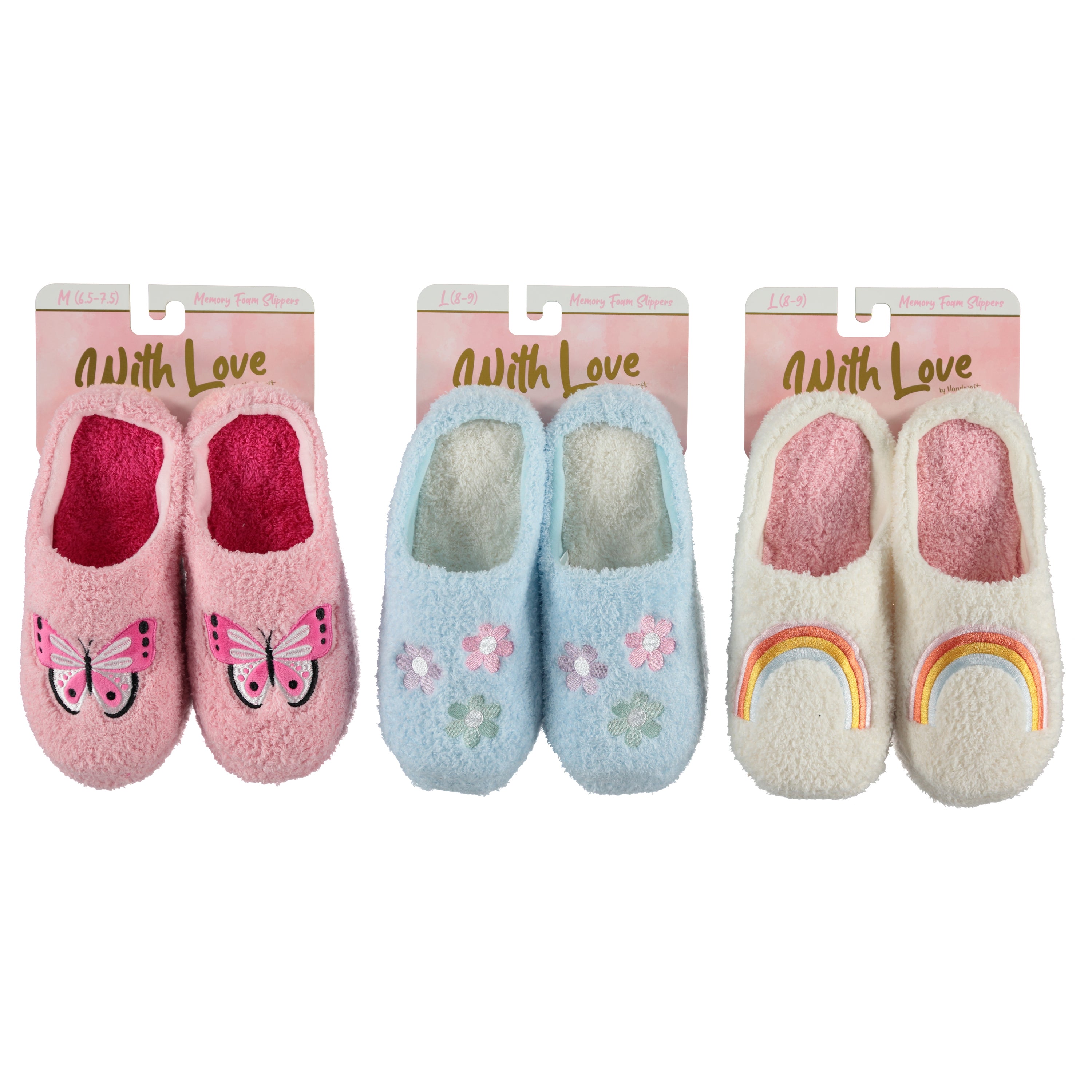With Love Women Cozy 2 Tone Slippers - With Design Closed Toe On Header Card (WLLS2-D)