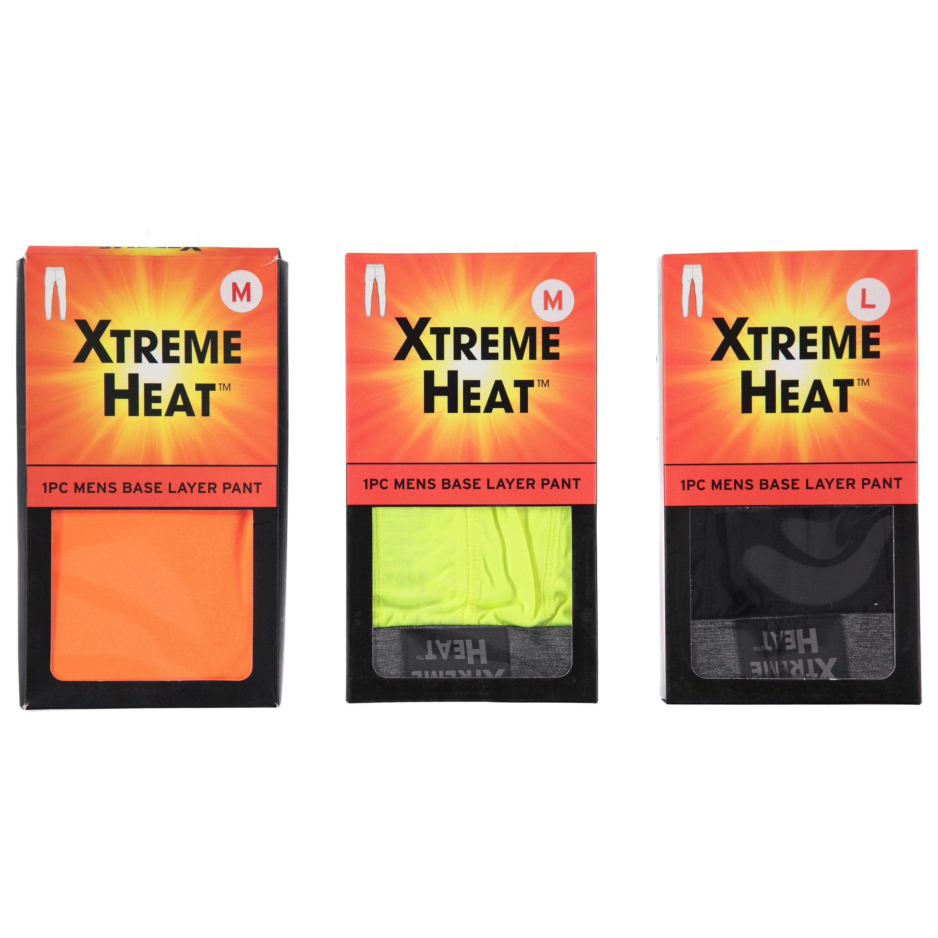 Xtreme Men's Safety Orange/Green Brushed Base Layer Pants in Box, Assorted Colors and Sizes S-XL (WWM2158)
