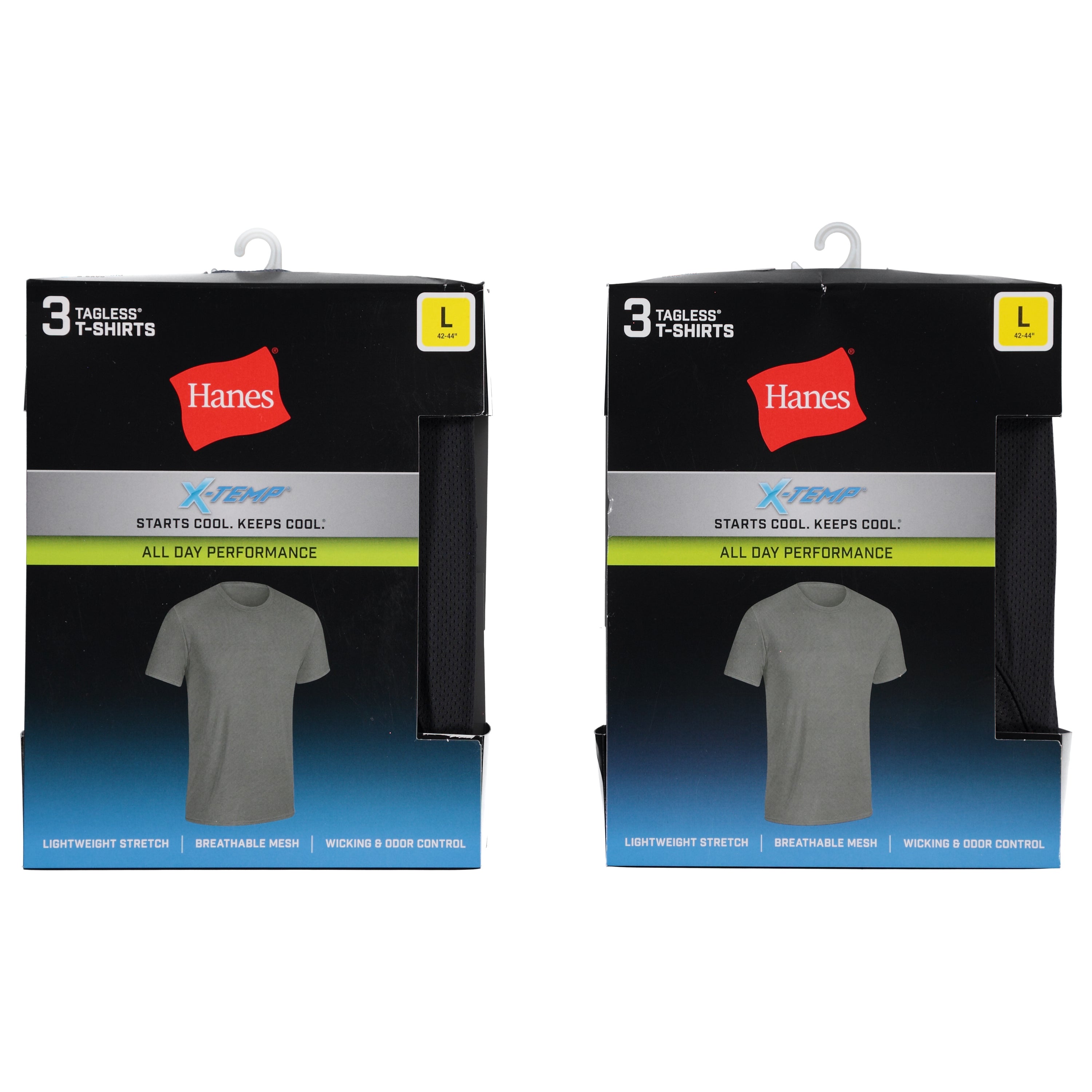 Hanes Mens 3 Pack X-Temp Colored Mesh Crew Tee - Assorted Colors & Sizes S-2XL (XTMDC3)